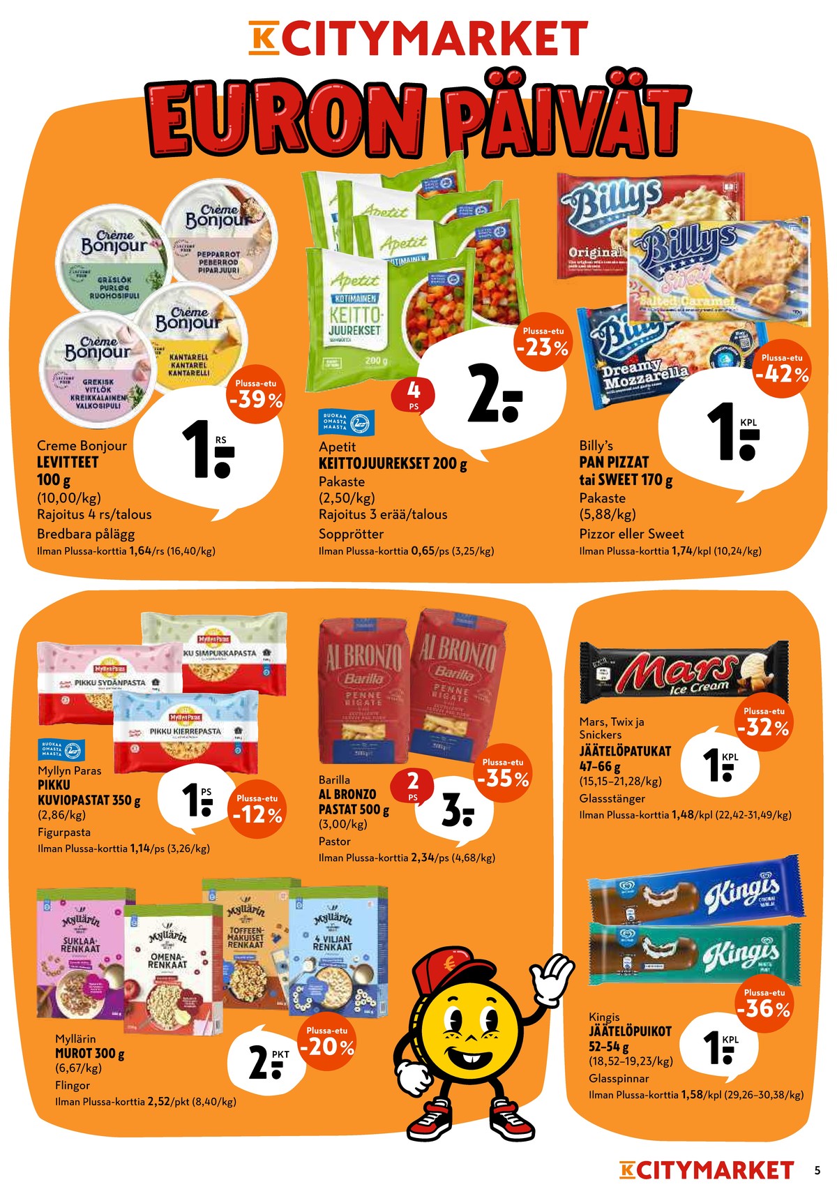 Katso ketjun K-Citymarket tarjouslehti viikolta 7 sivustolla Viikkotarjoukset.fi. Löydät monia hyviä tarjouksia erilaisista tuotteista. Lue tarjouslehti täältä! Sivu 5