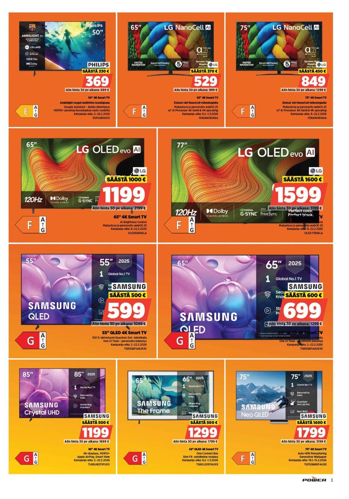 Katso ketjun Power tarjouslehti viikolta 7 sivustolla Viikkotarjoukset.fi. Löydät monia hyviä tarjouksia erilaisista tuotteista, esimerkiksi %product1% tai muista tuotteista. Lue tarjouslehti täältä! Sivu 3