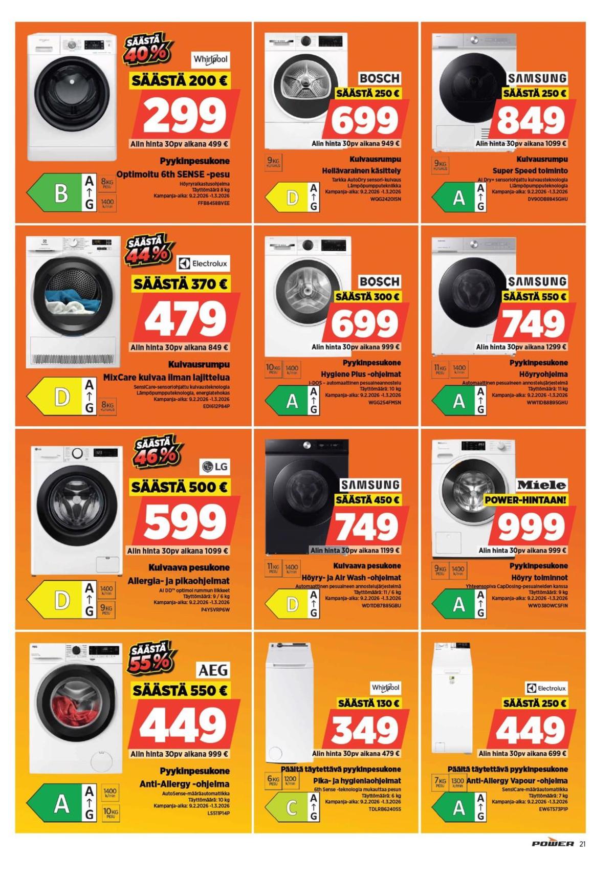 Katso ketjun Power tarjouslehti viikolta 7 sivustolla Viikkotarjoukset.fi. Löydät monia hyviä tarjouksia erilaisista tuotteista, esimerkiksi %product1% tai muista tuotteista. Lue tarjouslehti täältä! Sivu 21