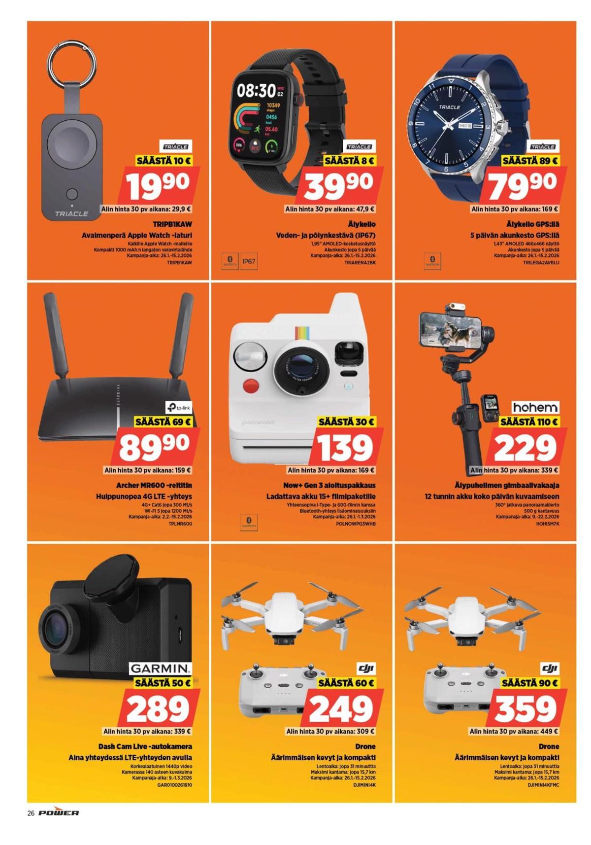 Katso ketjun Power tarjouslehti viikolta 7 sivustolla Viikkotarjoukset.fi. Löydät monia hyviä tarjouksia erilaisista tuotteista, esimerkiksi %product1% tai muista tuotteista. Lue tarjouslehti täältä! Sivu 26