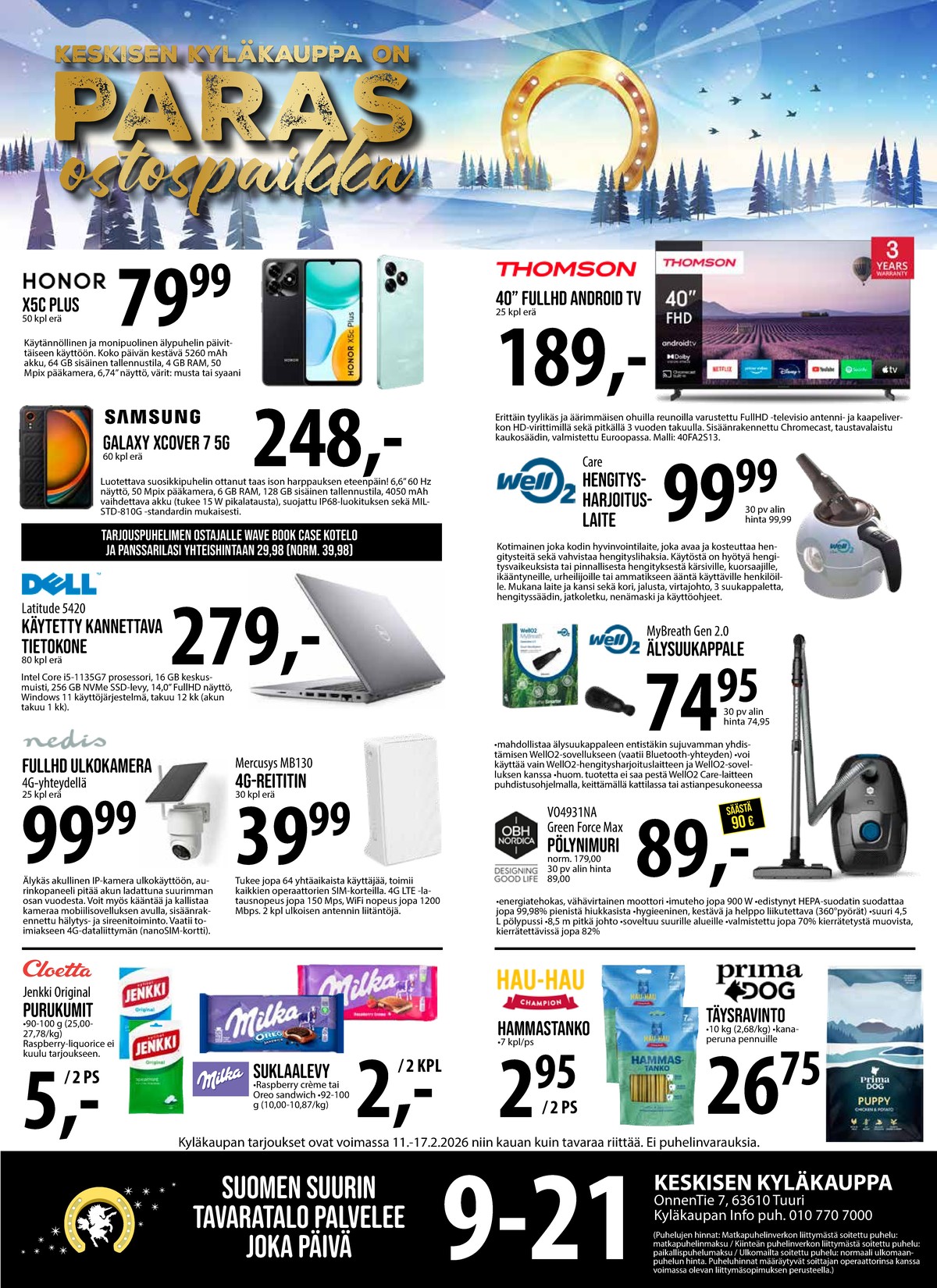 Katso ketjun Keskinen tarjouslehti viikolta 7 sivustolla Viikkotarjoukset.fi. Löydät monia hyviä tarjouksia erilaisista tuotteista, esimerkiksi %product1% tai muista tuotteista. Lue tarjouslehti täältä! Sivu 1