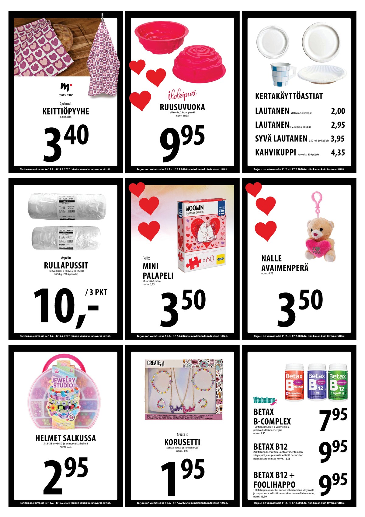 Katso ketjun Keskinen tarjouslehti viikolta 7 sivustolla Viikkotarjoukset.fi. Löydät monia hyviä tarjouksia erilaisista tuotteista, esimerkiksi %product1% tai muista tuotteista. Lue tarjouslehti täältä! Sivu 13