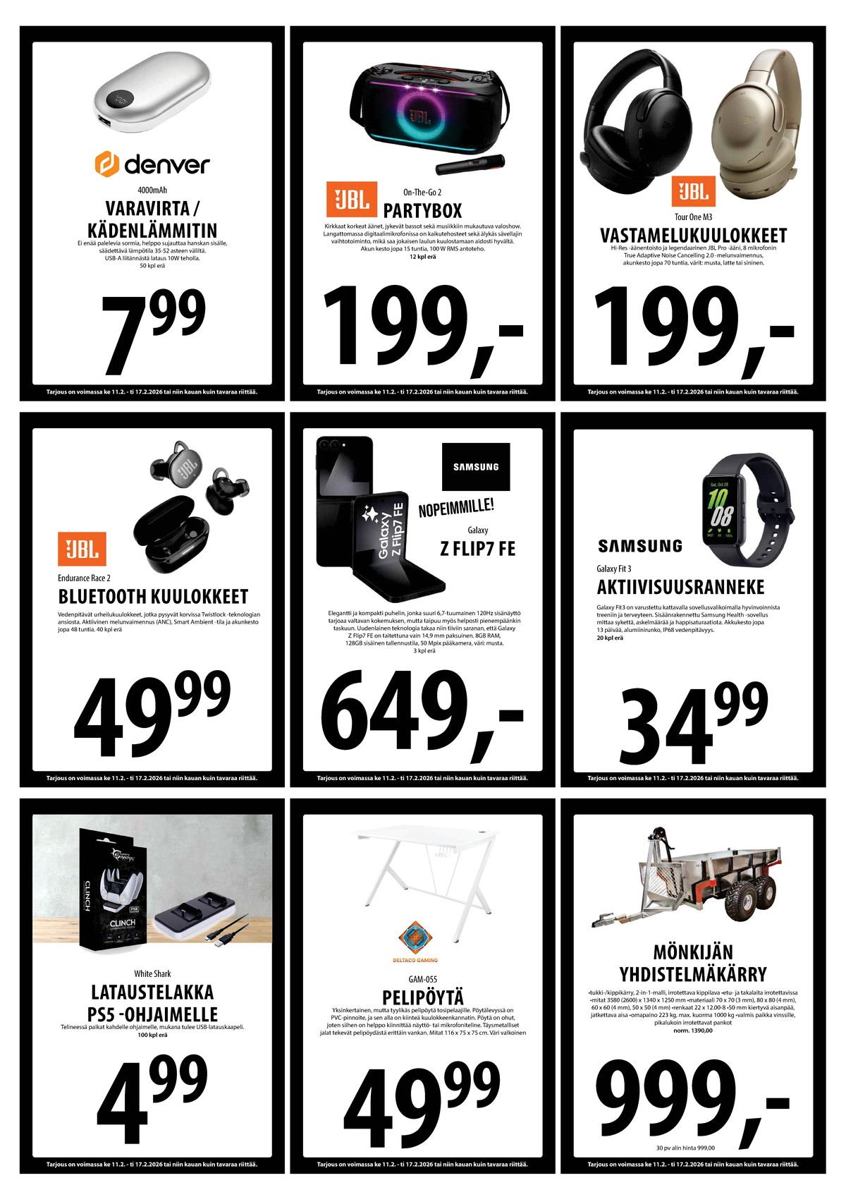 Katso ketjun Keskinen tarjouslehti viikolta 7 sivustolla Viikkotarjoukset.fi. Löydät monia hyviä tarjouksia erilaisista tuotteista, esimerkiksi telakat white shark tai aktiivisuusrannekkeet samsung. Lue tarjouslehti täältä! Sivu 18