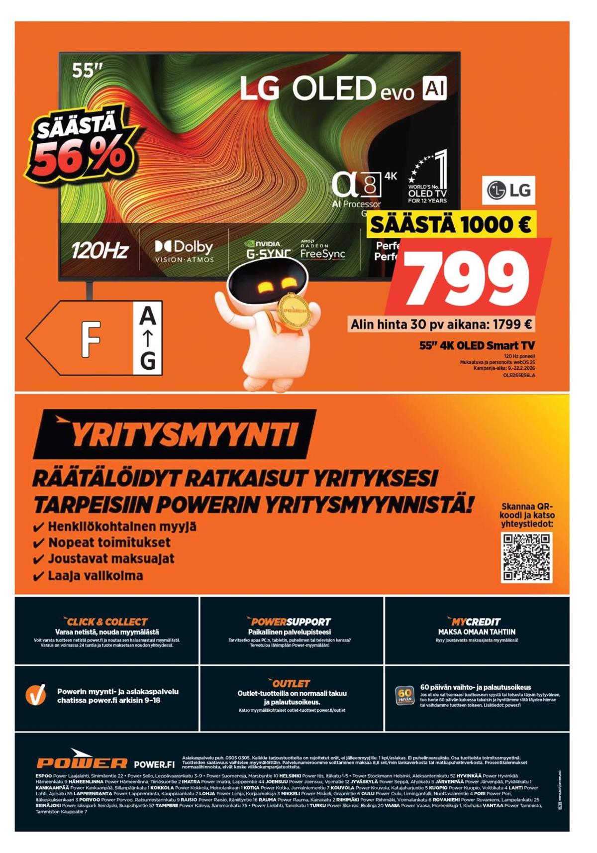 Katso ketjun Power tarjouslehti viikolta 8 sivustolla Viikkotarjoukset.fi. Löydät monia hyviä tarjouksia erilaisista tuotteista. Lue tarjouslehti täältä! Sivu 31