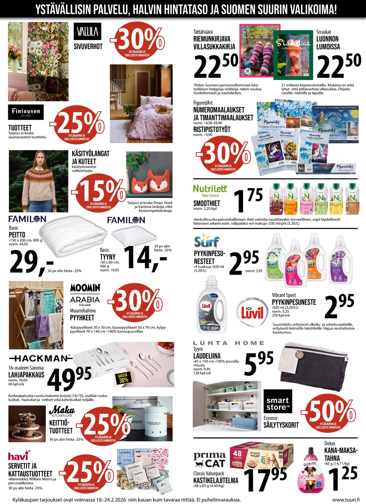 Katso ketjun Keskinen tarjouslehti viikolta 8 sivustolla Viikkotarjoukset.fi. Löydät monia hyviä tarjouksia erilaisista tuotteista. Lue tarjouslehti täältä! Sivu 5