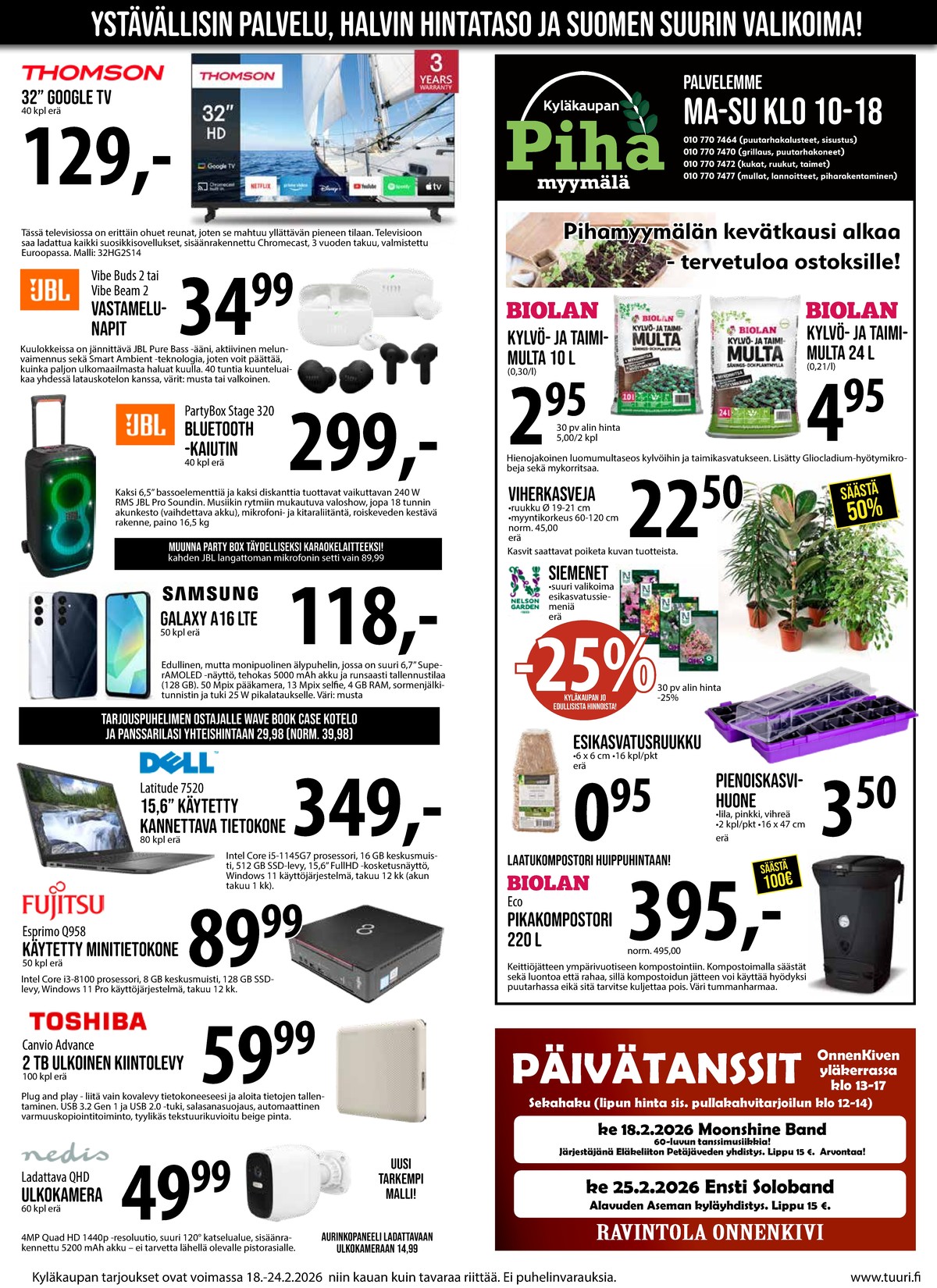 Katso ketjun Keskinen tarjouslehti viikolta 8 sivustolla Viikkotarjoukset.fi. Löydät monia hyviä tarjouksia erilaisista tuotteista. Lue tarjouslehti täältä! Sivu 7