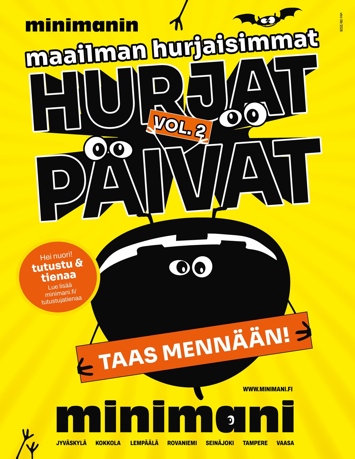Katso ketjun Minimani tarjouslehti viikolta 8 sivustolla Viikkotarjoukset.fi. Löydät monia hyviä tarjouksia erilaisista tuotteista. Lue tarjouslehti täältä! Sivu 1
