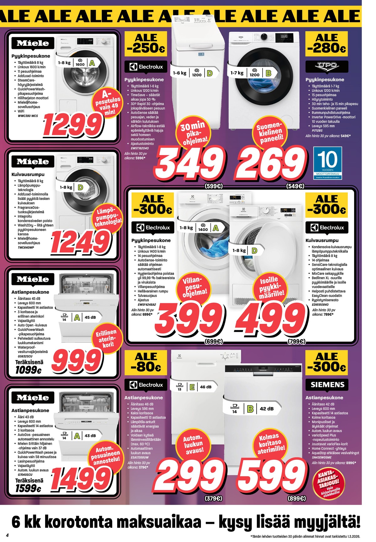 Katso ketjun Veikon Kone tarjouslehti viikolta 8 sivustolla Viikkotarjoukset.fi. Löydät monia hyviä tarjouksia erilaisista tuotteista, esimerkiksi pyykinpesukoneet miele tai pyykinpesukoneet electrolux. Lue tarjouslehti täältä! Sivu 4