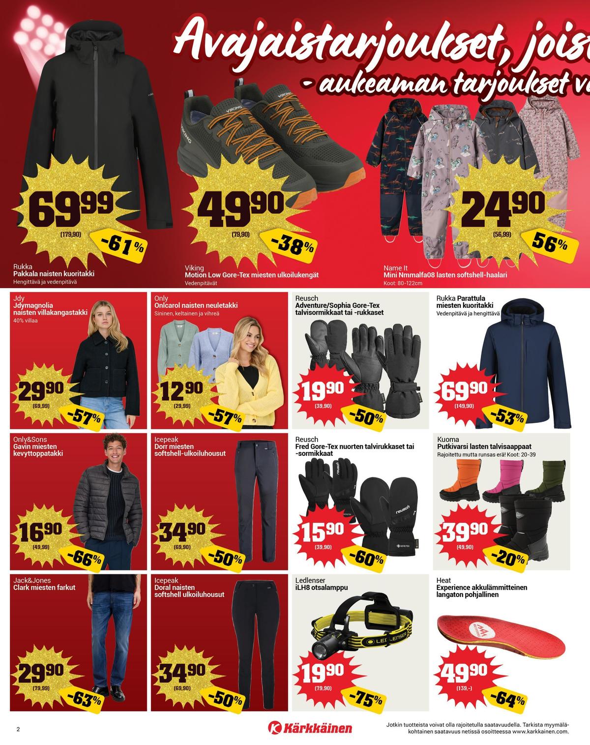 Katso ketjun Kärkkäinen tarjouslehti viikolta 9 sivustolla Viikkotarjoukset.fi. Löydät monia hyviä tarjouksia erilaisista tuotteista, esimerkiksi %product1% tai muista tuotteista. Lue tarjouslehti täältä! Sivu 2