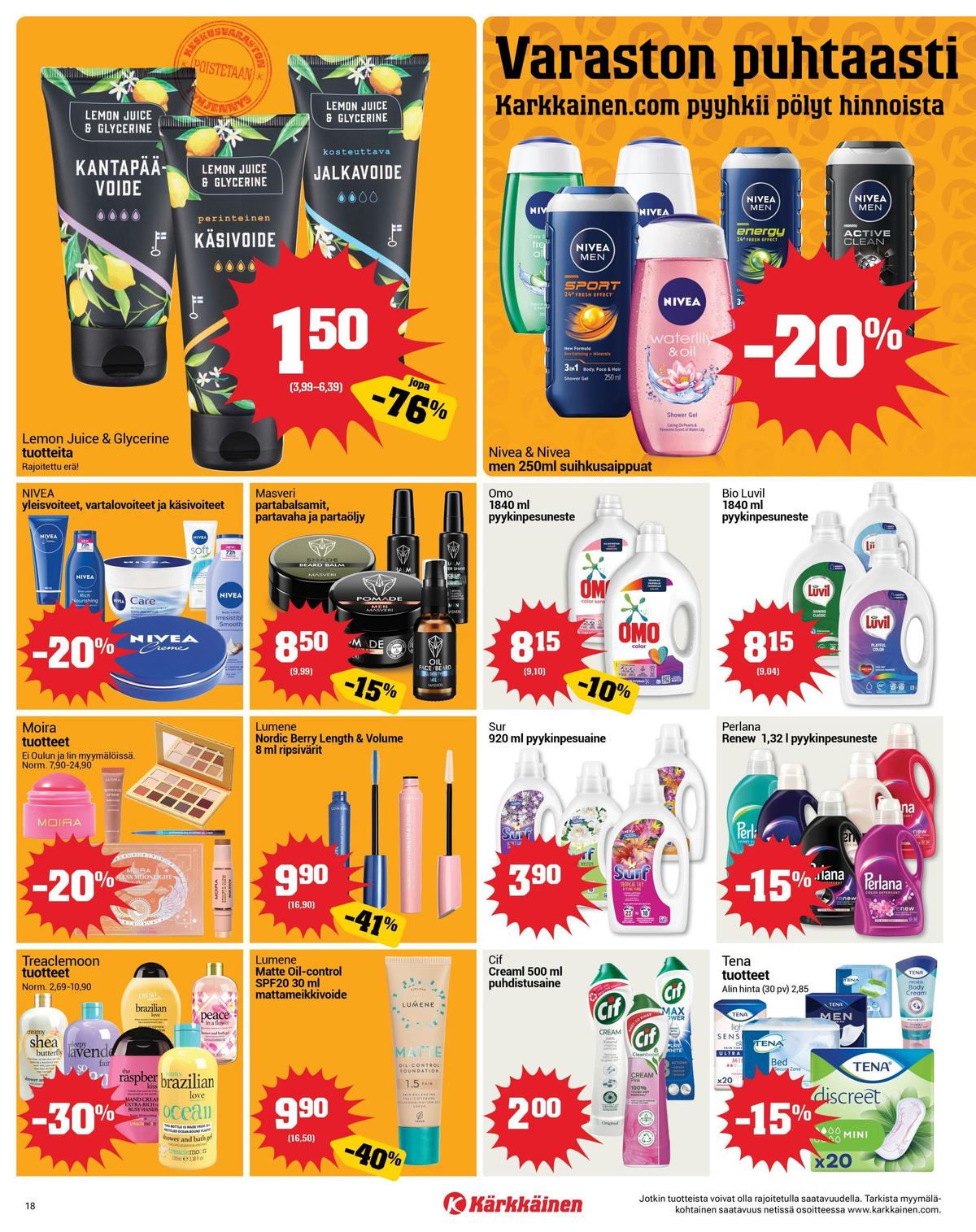 Katso ketjun Kärkkäinen tarjouslehti viikolta 9 sivustolla Viikkotarjoukset.fi. Löydät monia hyviä tarjouksia erilaisista tuotteista, esimerkiksi %product1% tai muista tuotteista. Lue tarjouslehti täältä! Sivu 18