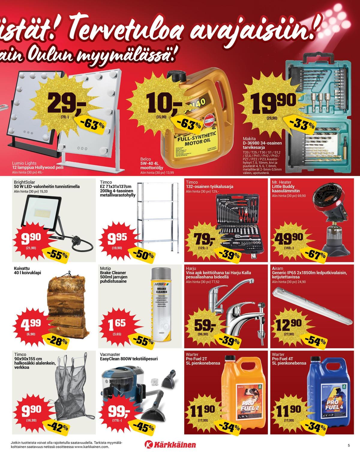 Katso ketjun Kärkkäinen tarjouslehti viikolta 9 sivustolla Viikkotarjoukset.fi. Löydät monia hyviä tarjouksia erilaisista tuotteista, esimerkiksi %product1% tai muista tuotteista. Lue tarjouslehti täältä! Sivu 5