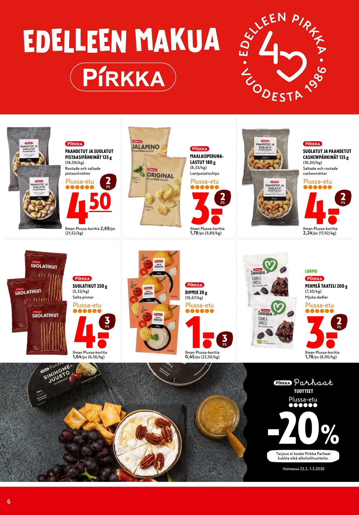 Katso ketjun K-Citymarket tarjouslehti viikolta 9 sivustolla Viikkotarjoukset.fi. Löydät monia hyviä tarjouksia erilaisista tuotteista. Lue tarjouslehti täältä! Sivu 6