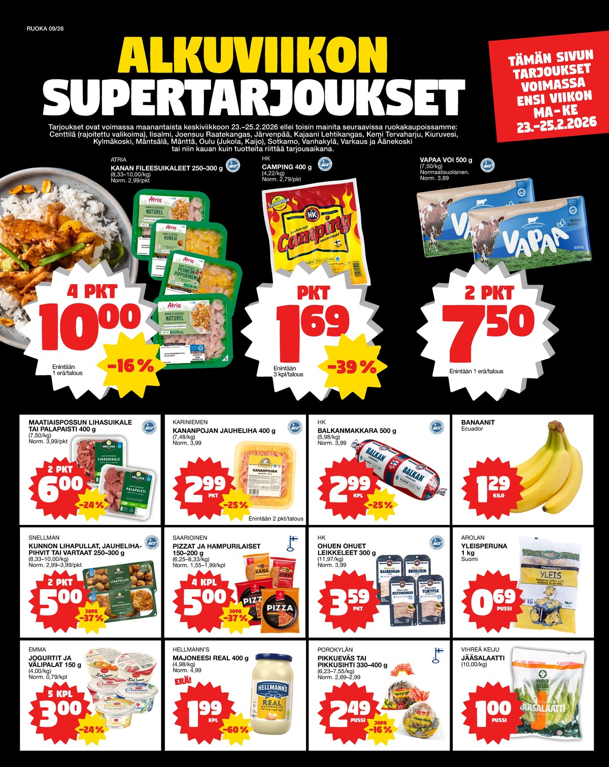 Katso ketjun Tokmanni tarjouslehti viikolta 9 sivustolla Viikkotarjoukset.fi. Löydät monia hyviä tarjouksia erilaisista tuotteista. Lue tarjouslehti täältä! Sivu 1