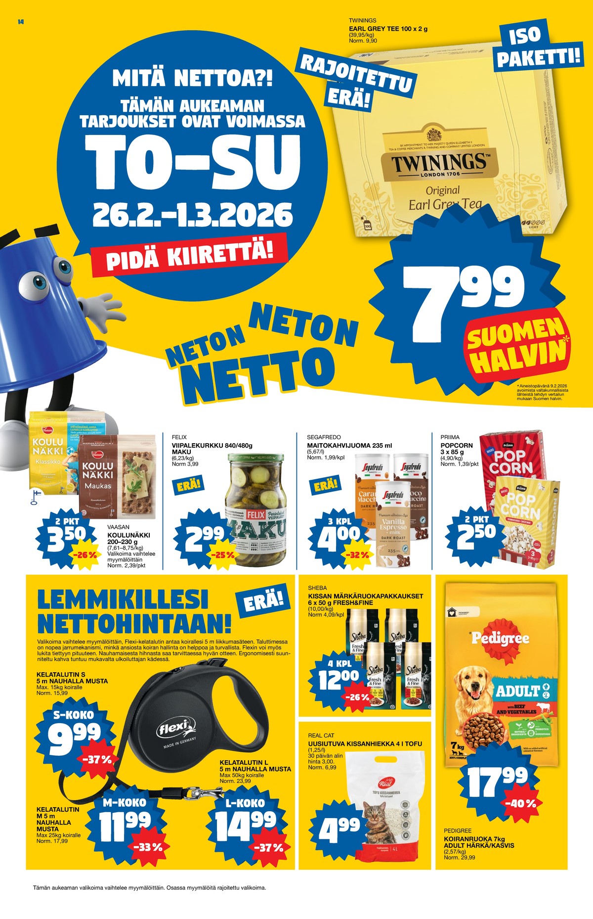 Katso ketjun Tokmanni tarjouslehti viikolta 9 sivustolla Viikkotarjoukset.fi. Löydät monia hyviä tarjouksia erilaisista tuotteista. Lue tarjouslehti täältä! Sivu 14