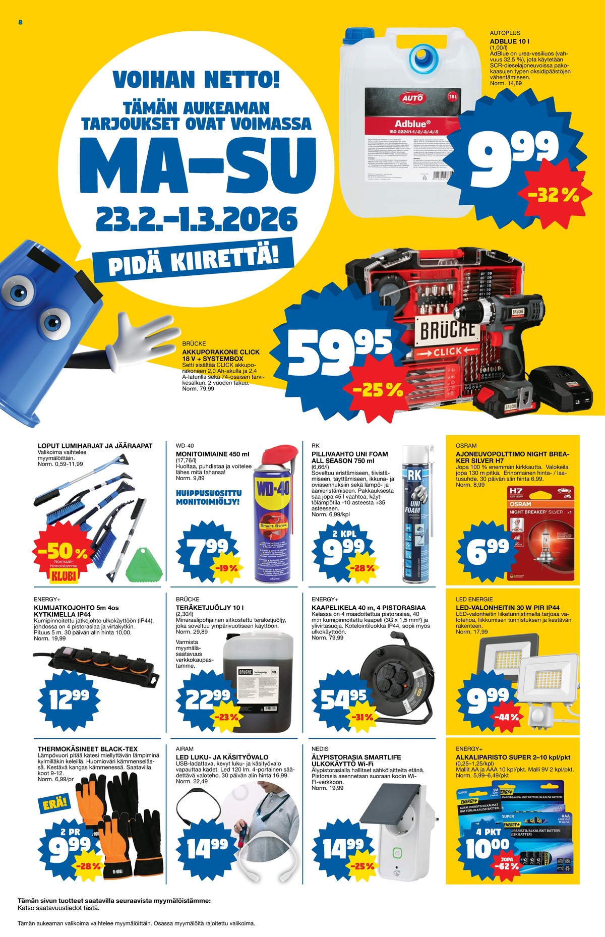 Katso ketjun Tokmanni tarjouslehti viikolta 9 sivustolla Viikkotarjoukset.fi. Löydät monia hyviä tarjouksia erilaisista tuotteista. Lue tarjouslehti täältä! Sivu 8