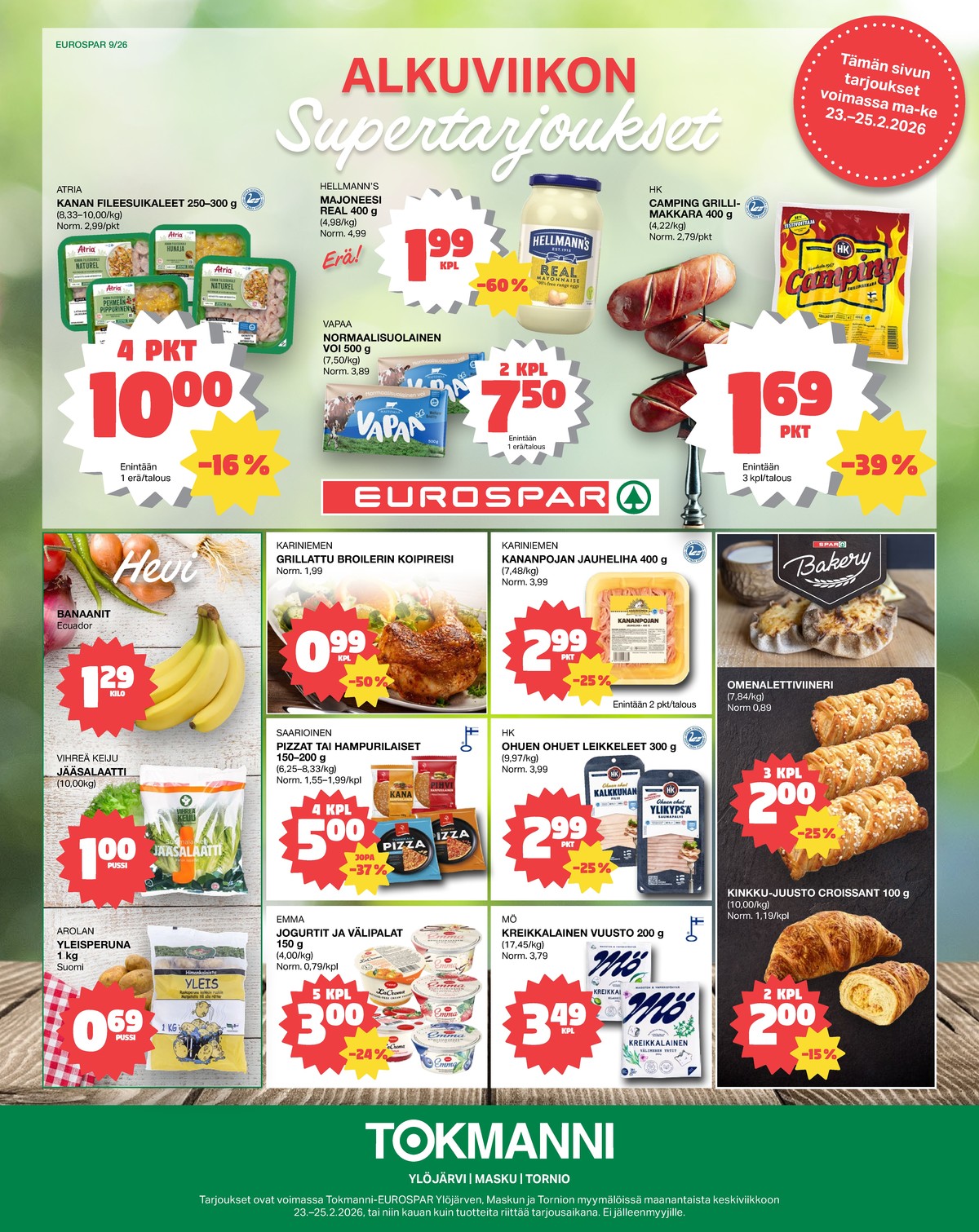 Katso ketjun Tokmanni tarjouslehti viikolta 9 sivustolla Viikkotarjoukset.fi. Löydät monia hyviä tarjouksia erilaisista tuotteista. Lue tarjouslehti täältä! Sivu 1