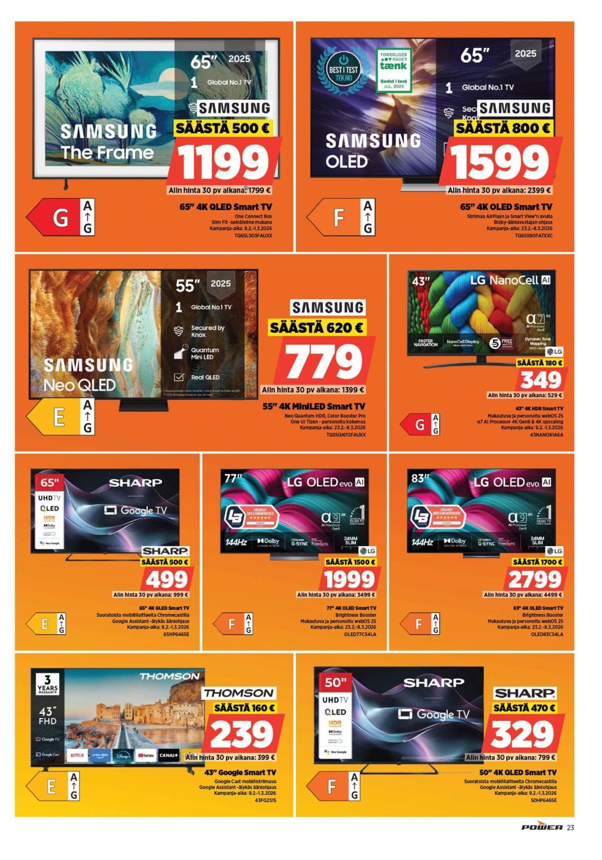 Katso ketjun Power tarjouslehti viikolta 9 sivustolla Viikkotarjoukset.fi. Löydät monia hyviä tarjouksia erilaisista tuotteista. Lue tarjouslehti täältä! Sivu 23