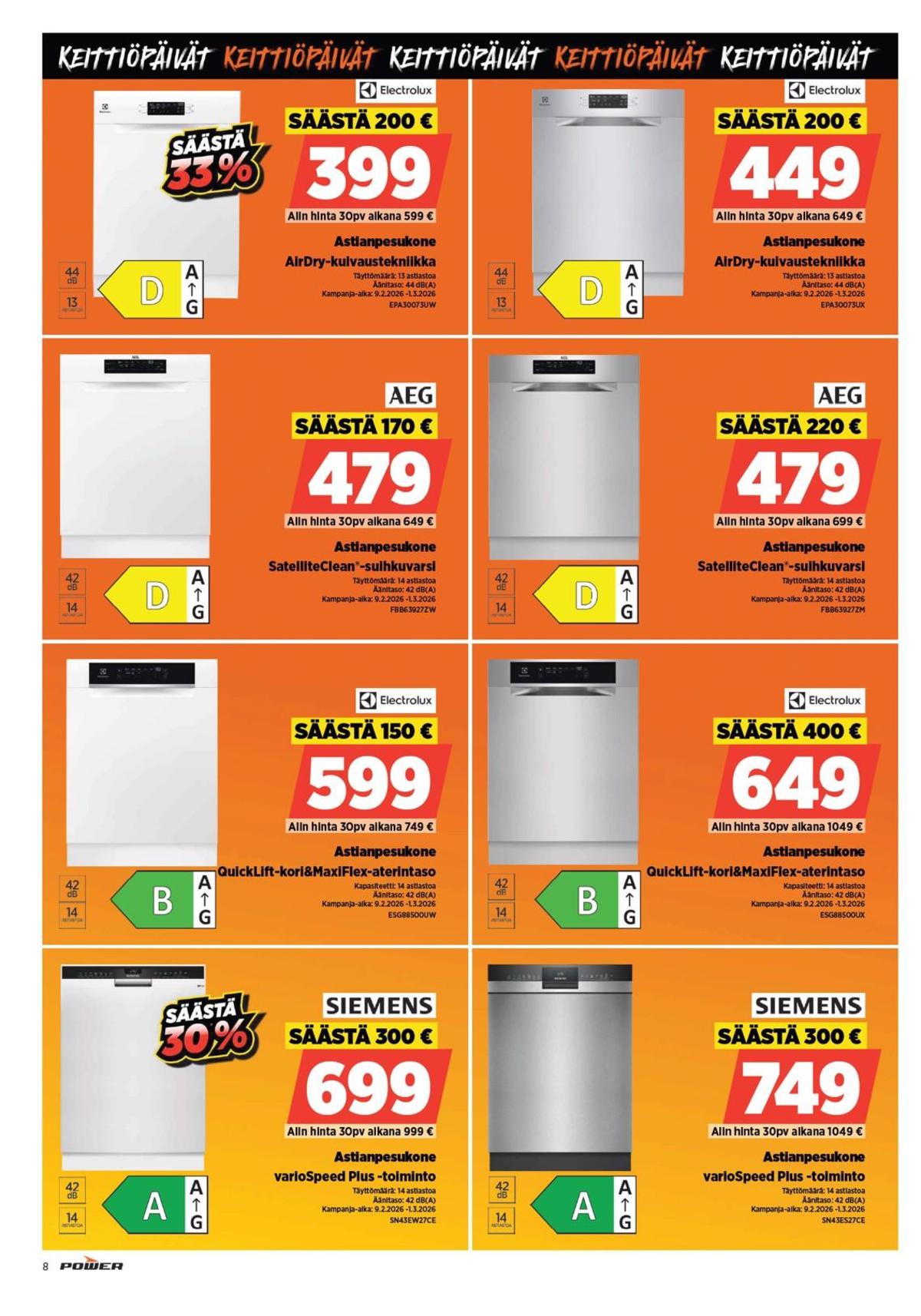 Katso ketjun Power tarjouslehti viikolta 9 sivustolla Viikkotarjoukset.fi. Löydät monia hyviä tarjouksia erilaisista tuotteista. Lue tarjouslehti täältä! Sivu 8