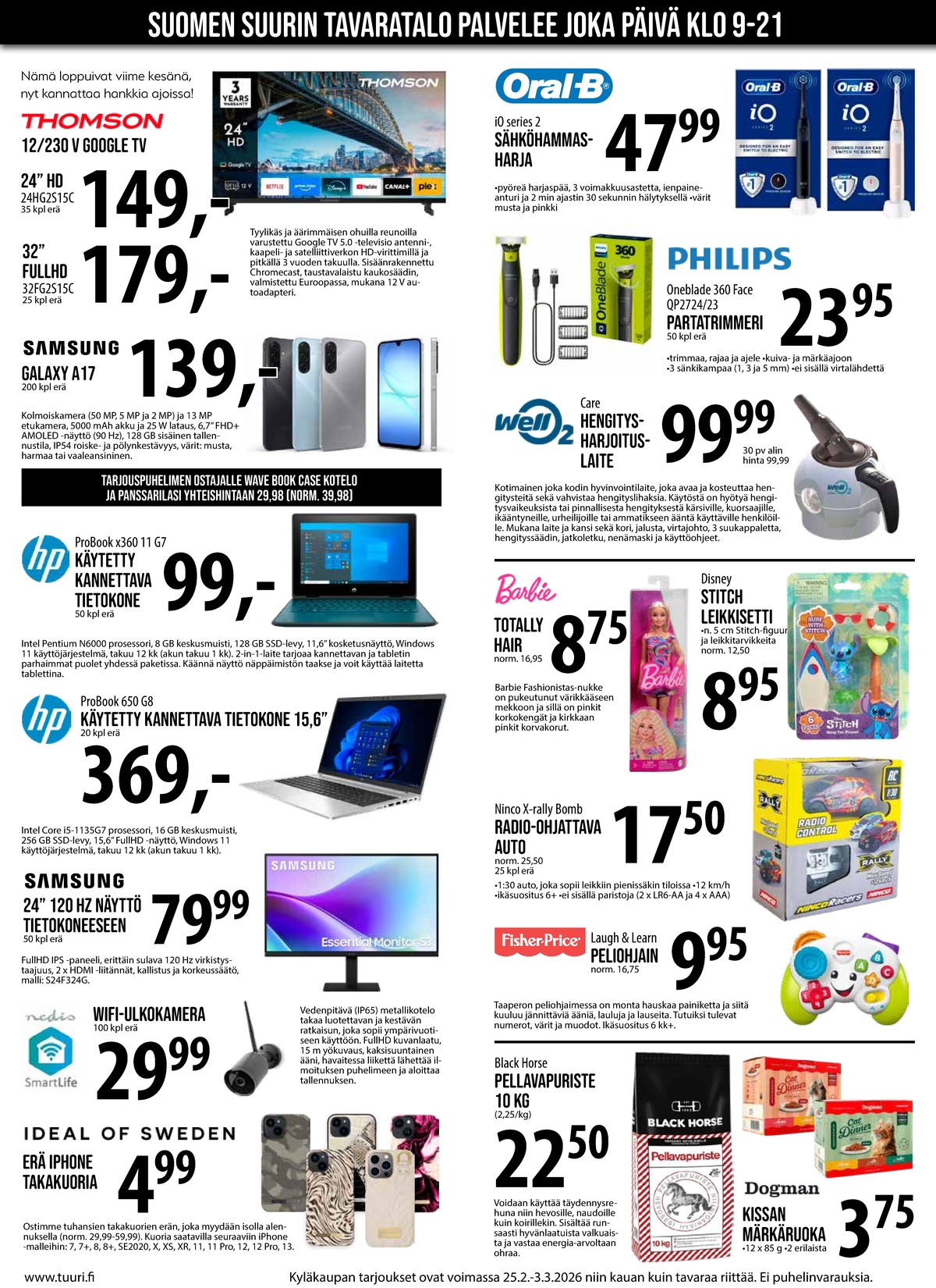 Katso ketjun Keskinen tarjouslehti viikolta 9 sivustolla Viikkotarjoukset.fi. Löydät monia hyviä tarjouksia erilaisista tuotteista. Lue tarjouslehti täältä! Sivu 3