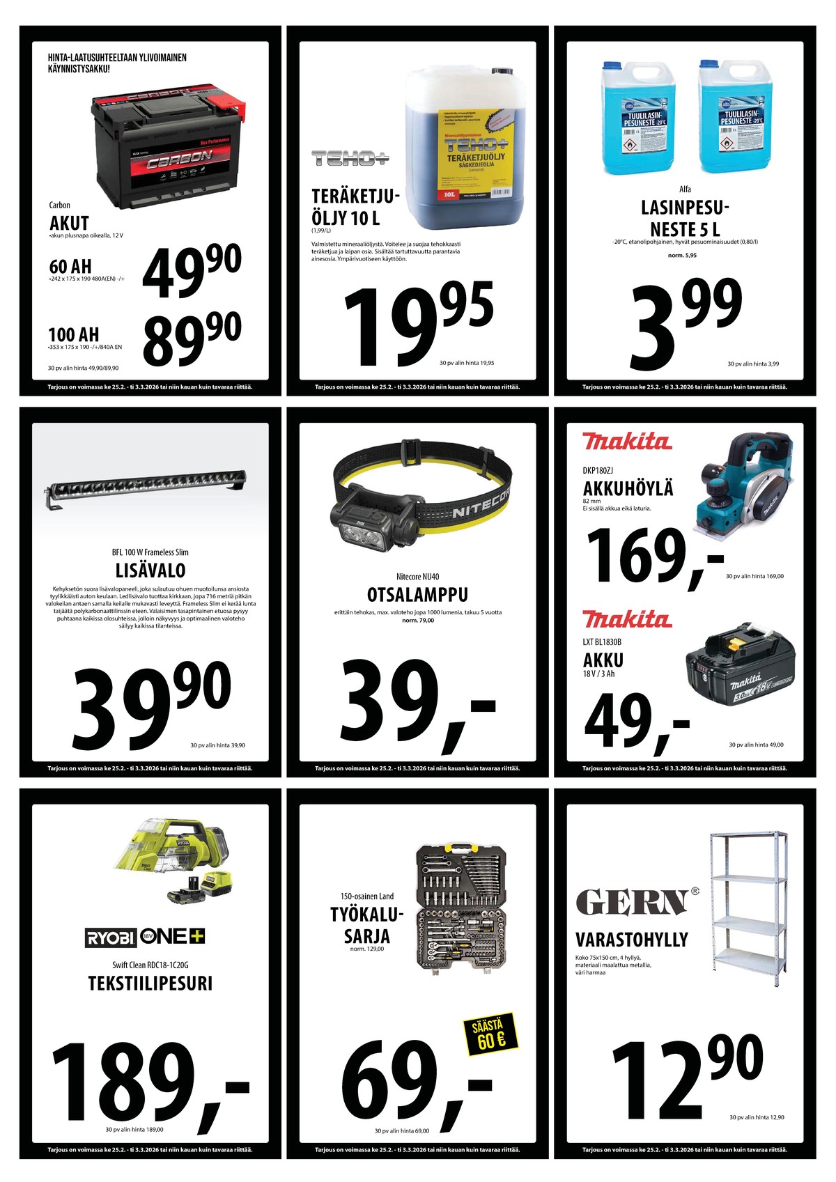 Katso ketjun Keskinen tarjouslehti viikolta 9 sivustolla Viikkotarjoukset.fi. Löydät monia hyviä tarjouksia erilaisista tuotteista. Lue tarjouslehti täältä! Sivu 24