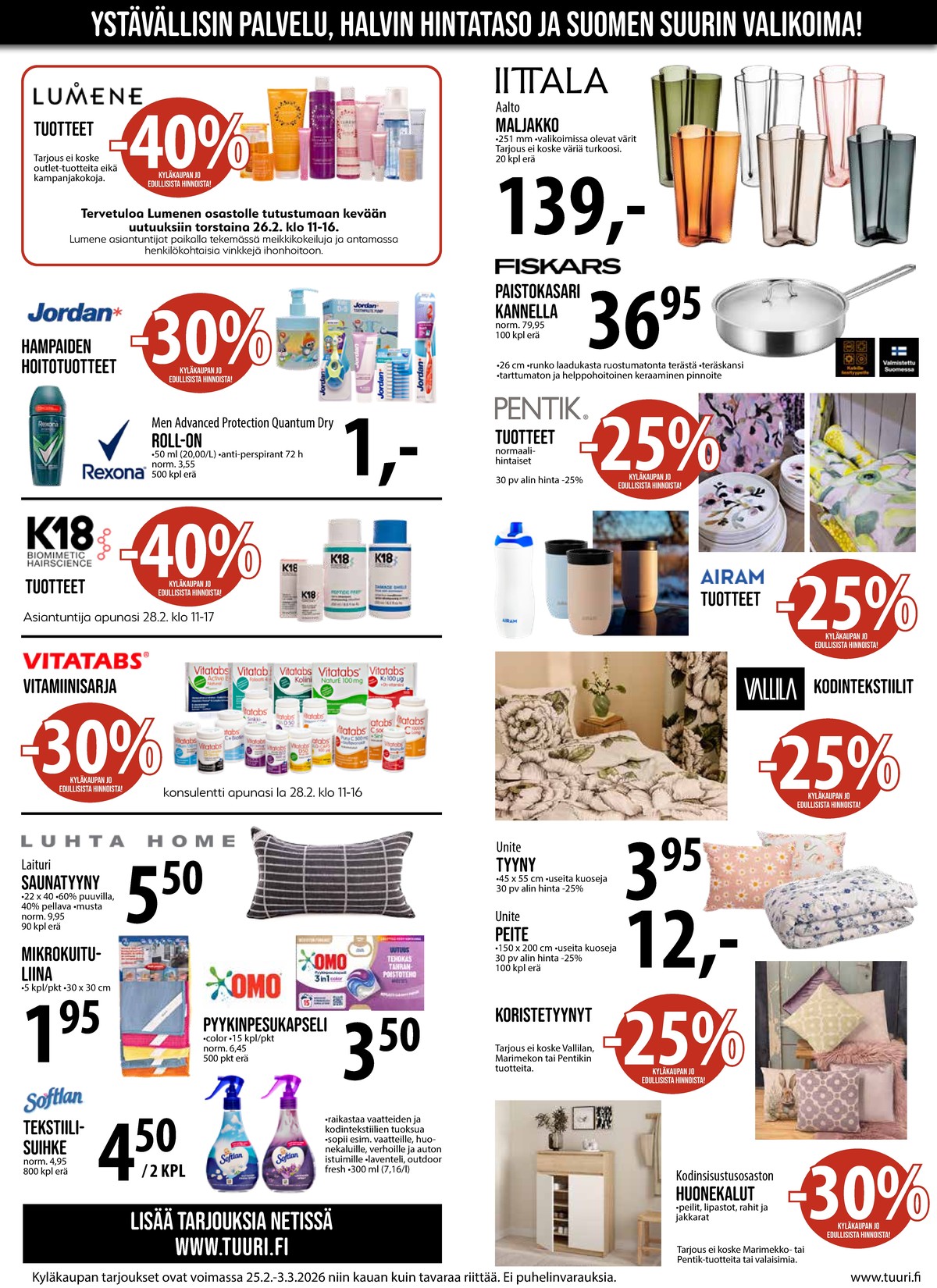 Katso ketjun Keskinen tarjouslehti viikolta 9 sivustolla Viikkotarjoukset.fi. Löydät monia hyviä tarjouksia erilaisista tuotteista. Lue tarjouslehti täältä! Sivu 4