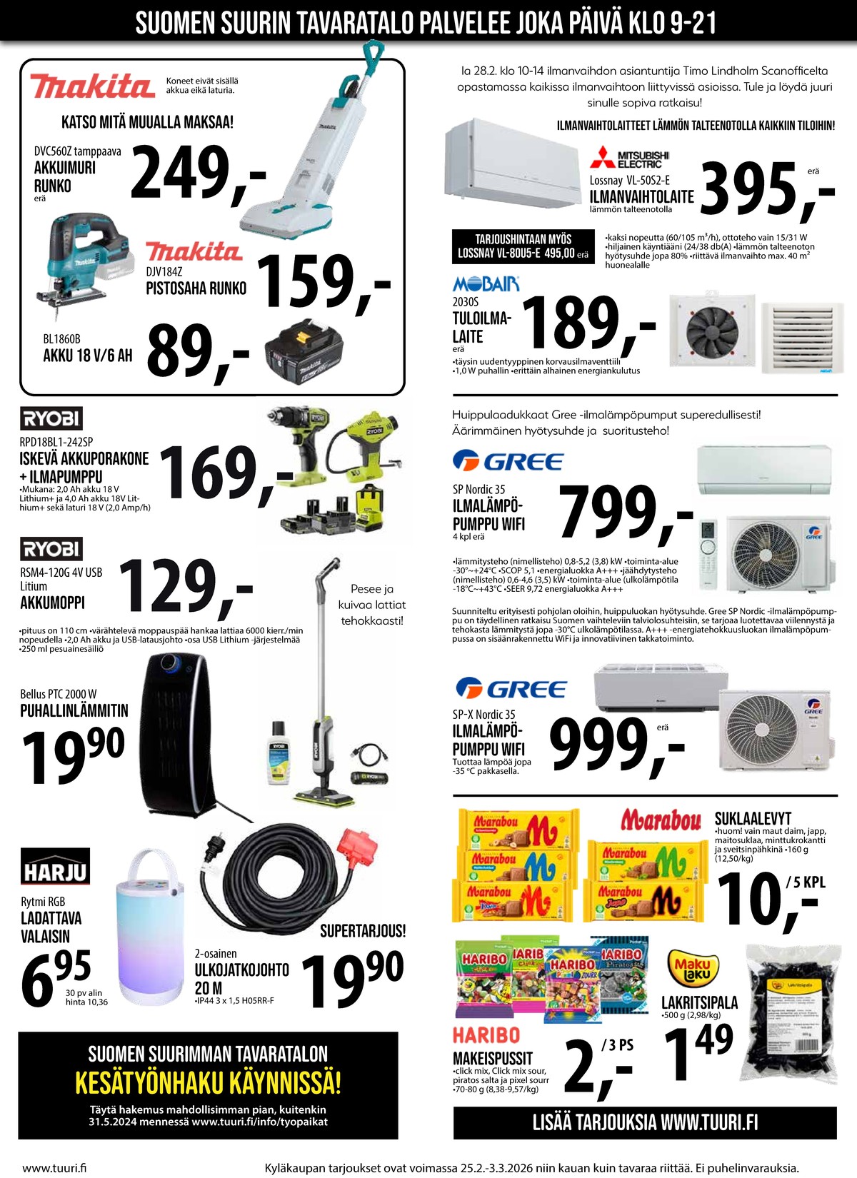 Katso ketjun Keskinen tarjouslehti viikolta 9 sivustolla Viikkotarjoukset.fi. Löydät monia hyviä tarjouksia erilaisista tuotteista. Lue tarjouslehti täältä! Sivu 5