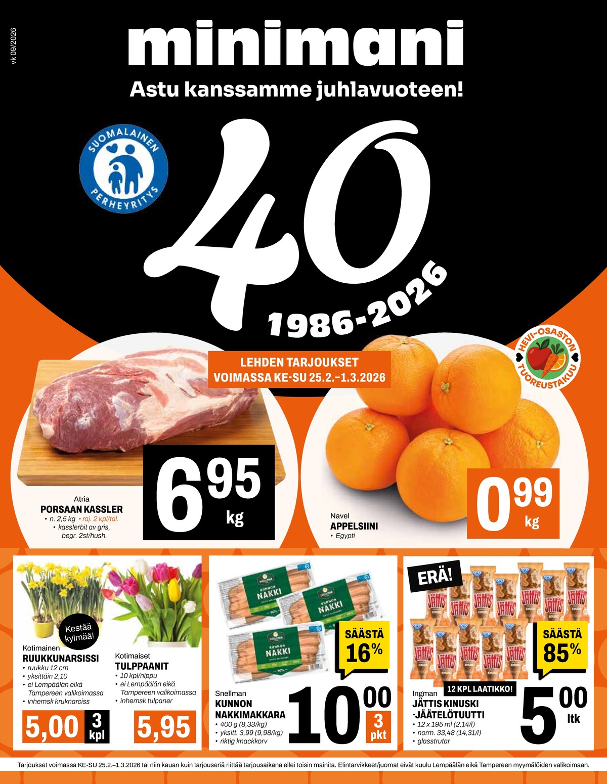 Katso ketjun Minimani tarjouslehti viikolta 9 sivustolla Viikkotarjoukset.fi. Löydät monia hyviä tarjouksia erilaisista tuotteista. Lue tarjouslehti täältä! Sivu 1