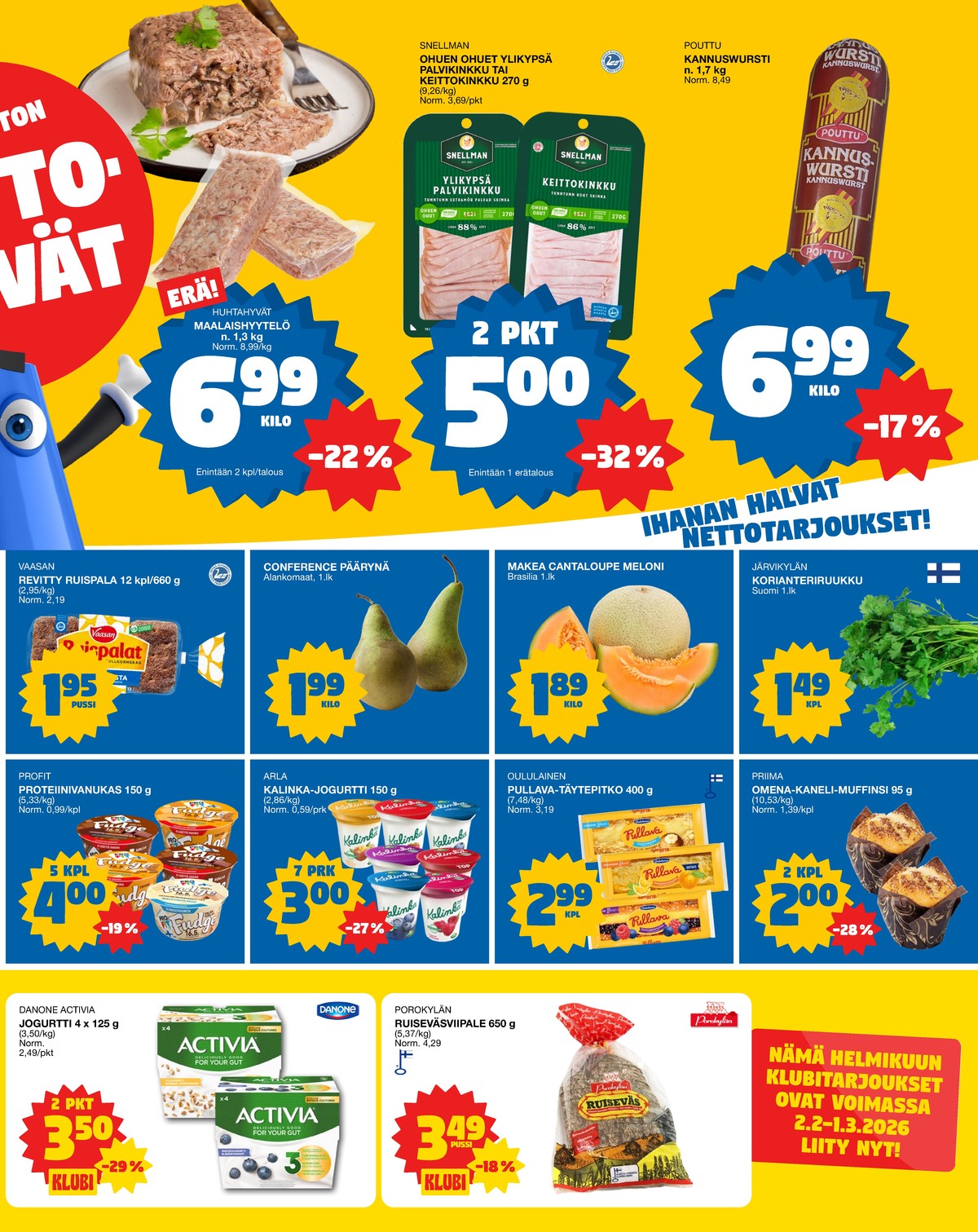 Katso ketjun Tokmanni tarjouslehti viikolta 9 sivustolla Viikkotarjoukset.fi. Löydät monia hyviä tarjouksia erilaisista tuotteista. Lue tarjouslehti täältä! Sivu 3