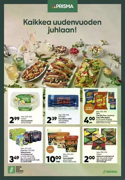 Prisma region tarjouslehti. Voimassa: 27/12/25 - 31/12/25