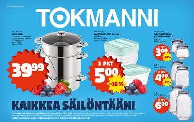 Tokmanni tarjouslehti. Voimassa: 14/07/25 - 20/07/25