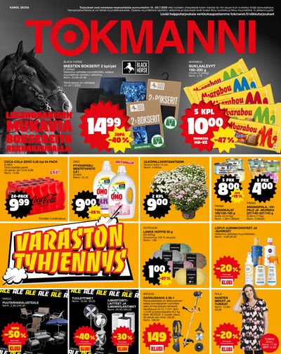 Tokmanni tarjouslehti. Voimassa: 14/07/25 - 20/07/25