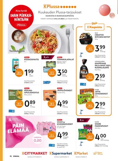 K-Market tarjouslehti. Voimassa: 02/10/25 - 02/11/25