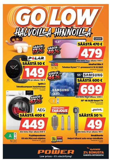Power tarjouslehti. Voimassa: 27/10/25 - 02/11/25