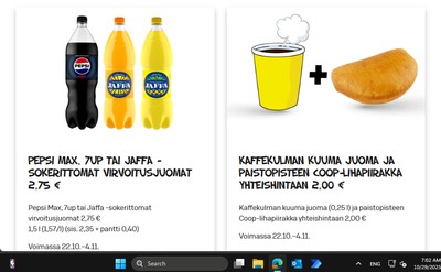 Alepa tarjouslehti. Voimassa: 29/10/25 - 04/11/25