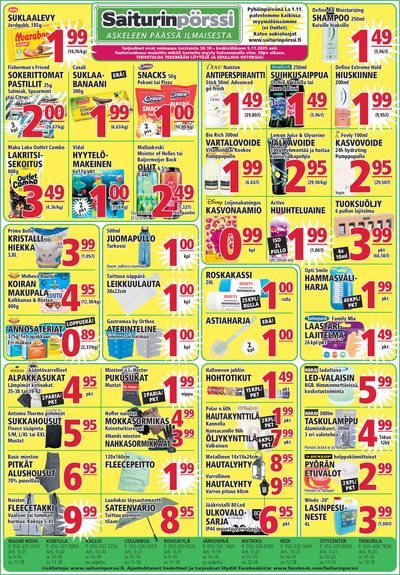 Saiturin Pörssi tarjouslehti. Voimassa: 30/10/25 - 05/11/25
