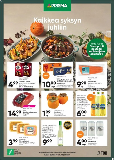 Prisma tarjouslehti. Voimassa: 29/10/25 - 03/11/25