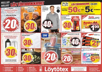 Löytötex tarjouslehti. Voimassa: 05/11/25 - 11/11/25