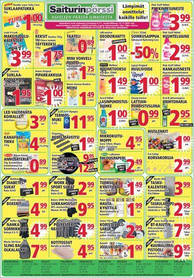 Saiturin Pörssi tarjouslehti. Voimassa: 06/11/25 - 12/11/25