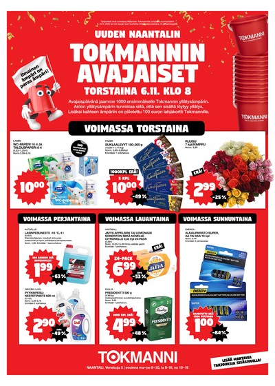 Tokmanni tarjouslehti. Voimassa: 06/11/25 - 09/11/25