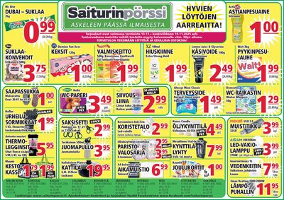Saiturin Pörssi tarjouslehti. Voimassa: 13/11/25 - 19/11/25