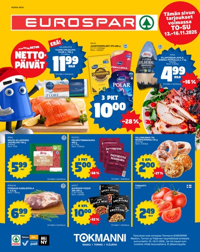 Tokmanni tarjouslehti. Voimassa: 13/11/25 - 16/11/25