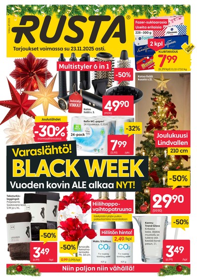 Rusta tarjouslehti. Voimassa: 17/11/25 - 23/11/25