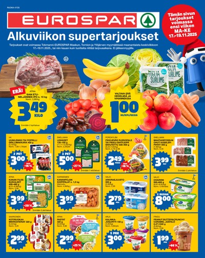 Tokmanni tarjouslehti. Voimassa: 17/11/25 - 19/11/25
