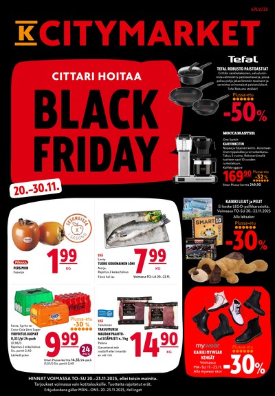 K-Citymarket tarjouslehti. Voimassa: 17/11/25 - 23/11/25