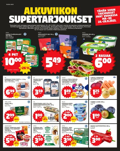 Tokmanni tarjouslehti. Voimassa: 24/11/25 - 26/11/25