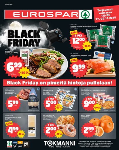 Tokmanni tarjouslehti. Voimassa: 27/11/25 - 30/11/25