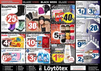 Löytötex tarjouslehti. Voimassa: 26/11/25 - 02/12/25