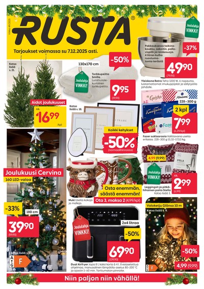 Rusta tarjouslehti. Voimassa: 01/12/25 - 07/12/25