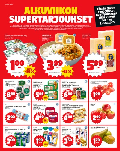 Tokmanni tarjouslehti. Voimassa: 01/12/25 - 03/12/25