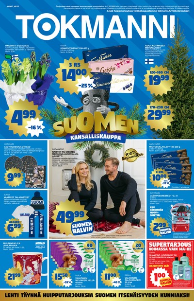 Tokmanni tarjouslehti. Voimassa: 01/12/25 - 07/12/25